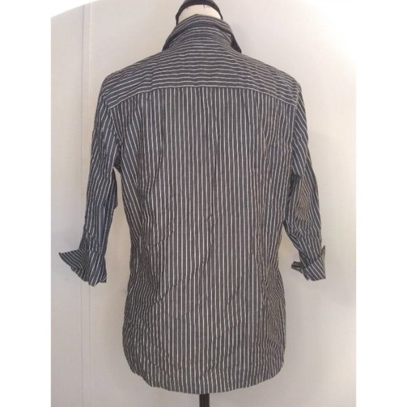 Charter Club Striped 3/4 sleeve button up shirt cotton women's size 6 - Picture 4 of 11